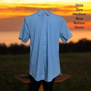 Onia, Size Medium, Blue, Short sleeve button down. NWT (11)